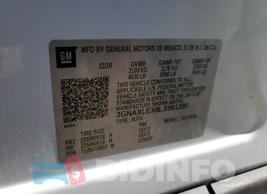 3GNAXLEX8LS591285 Photo# 13