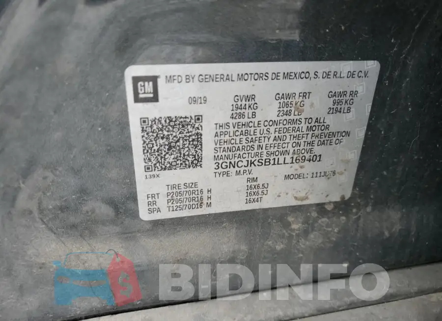 3GNCJKSB1LL169401 Photo# 14