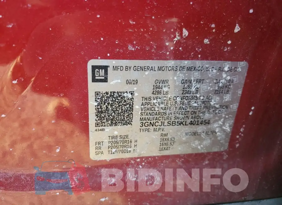 3GNCJLSB5KL401454 Photo# 14