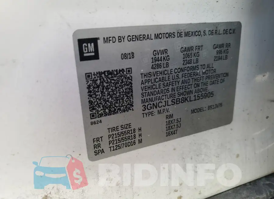3GNCJLSB8KL155905 Photo# 13