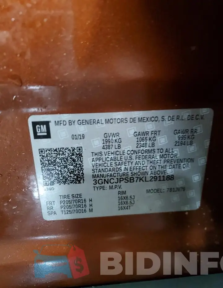 3GNCJPSB7KL291188 Photo# 13