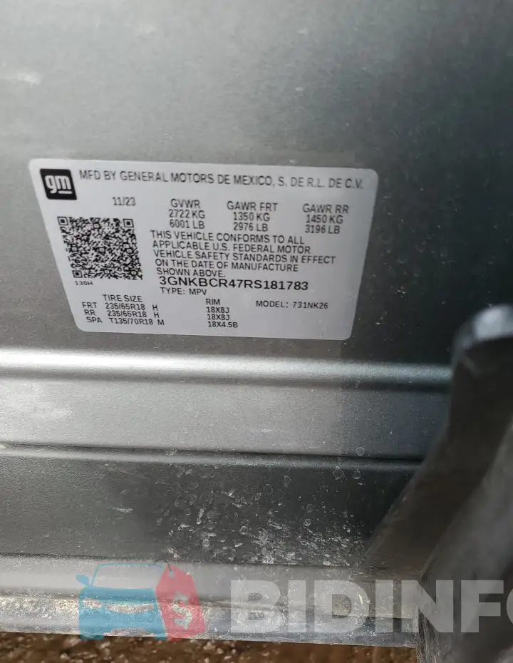 3GNKBCR47RS181783 Photo# 12