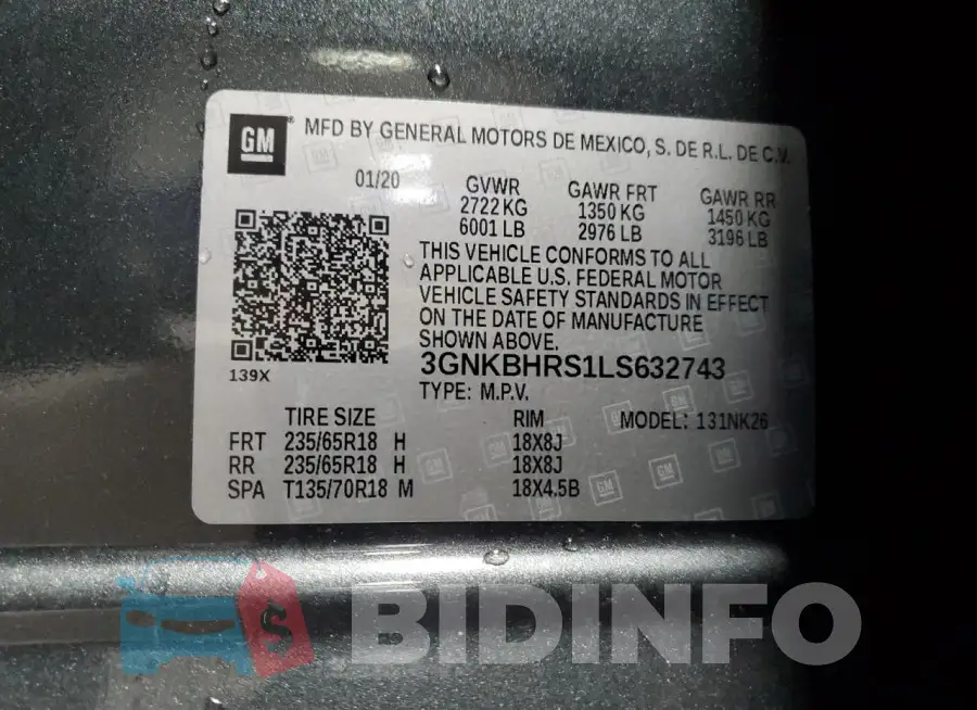 3GNKBHRS1LS632743 Photo# 14