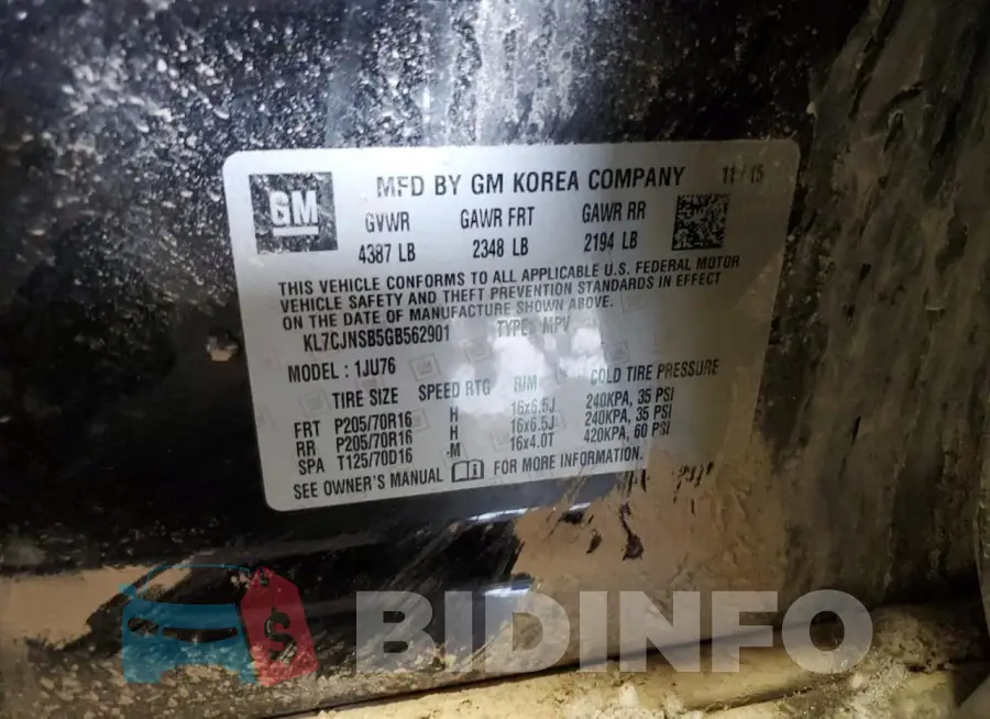 KL7CJNSB5GB562901 Photo# 12