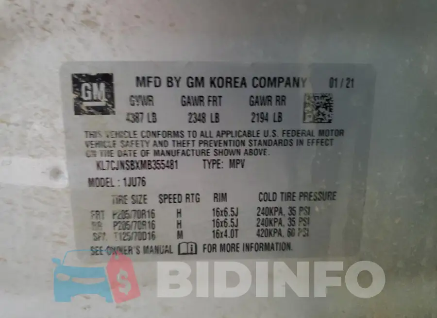 KL7CJNSBXMB355481 Photo# 12