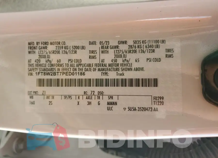 1FT8W2BT7PED01186 Photo# 12