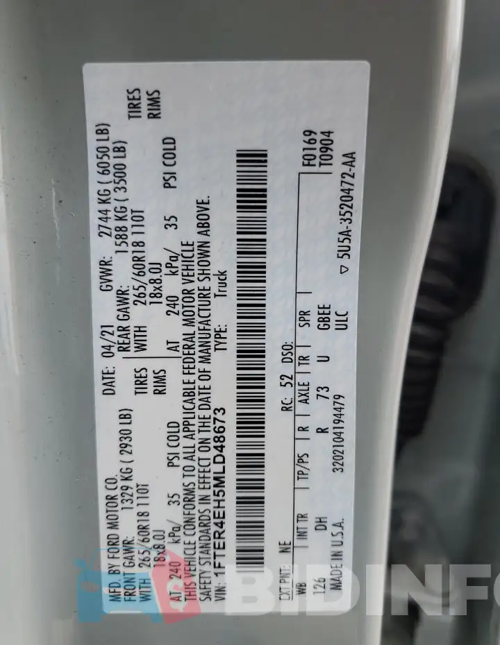 1FTER4EH5MLD48673 Photo# 13