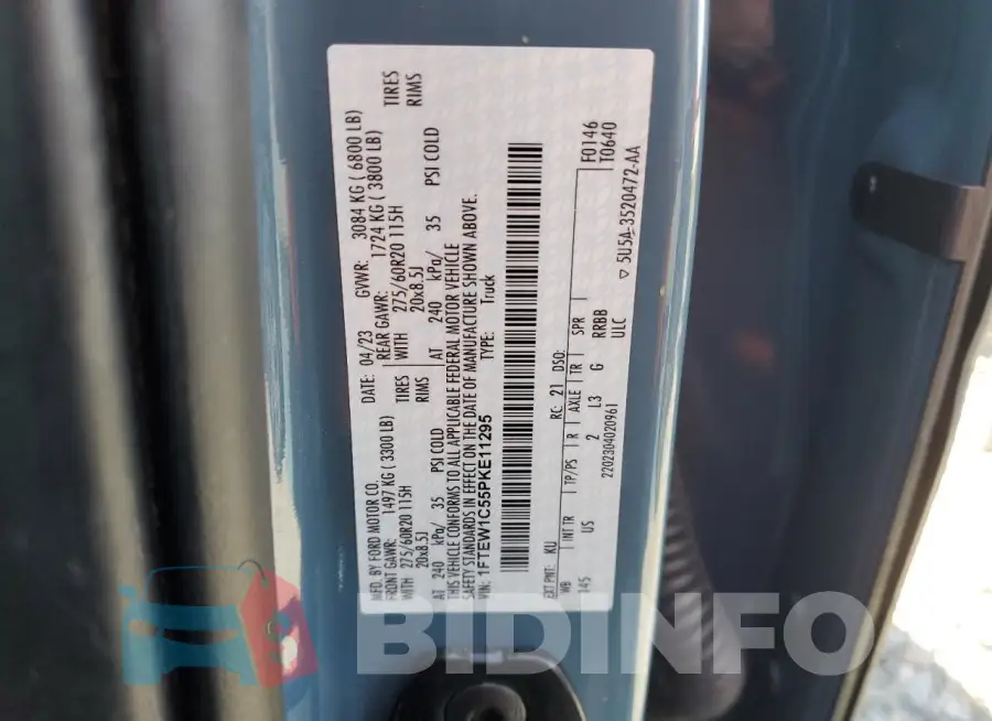 1FTEW1C55PKE11295 Photo# 12