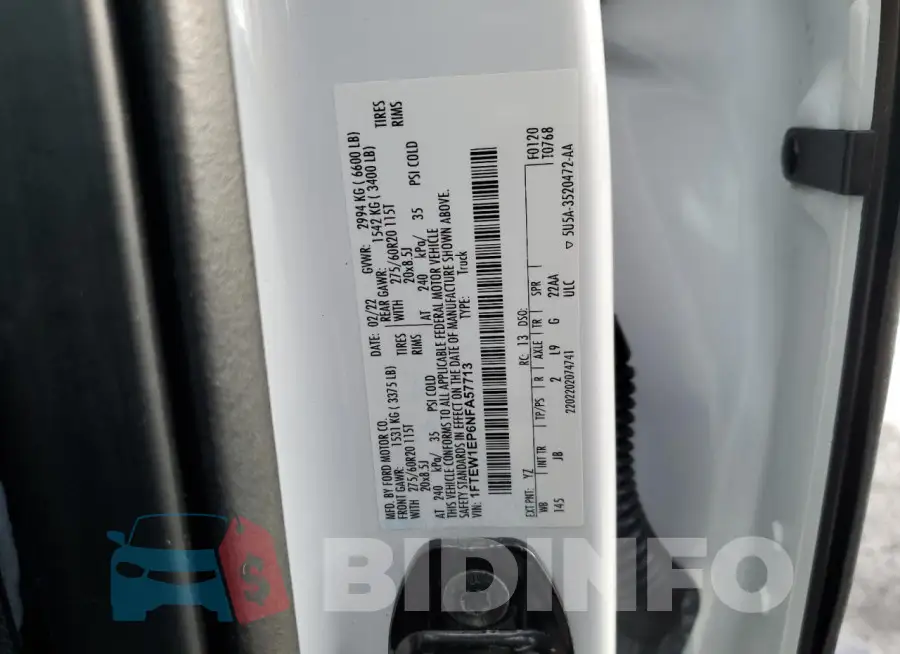1FTEW1EP6NFA57713 Photo# 12
