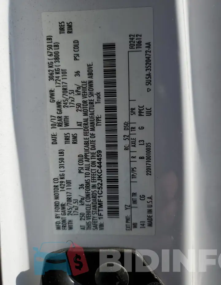 1FTMF1C52JKC44459 Photo# 12