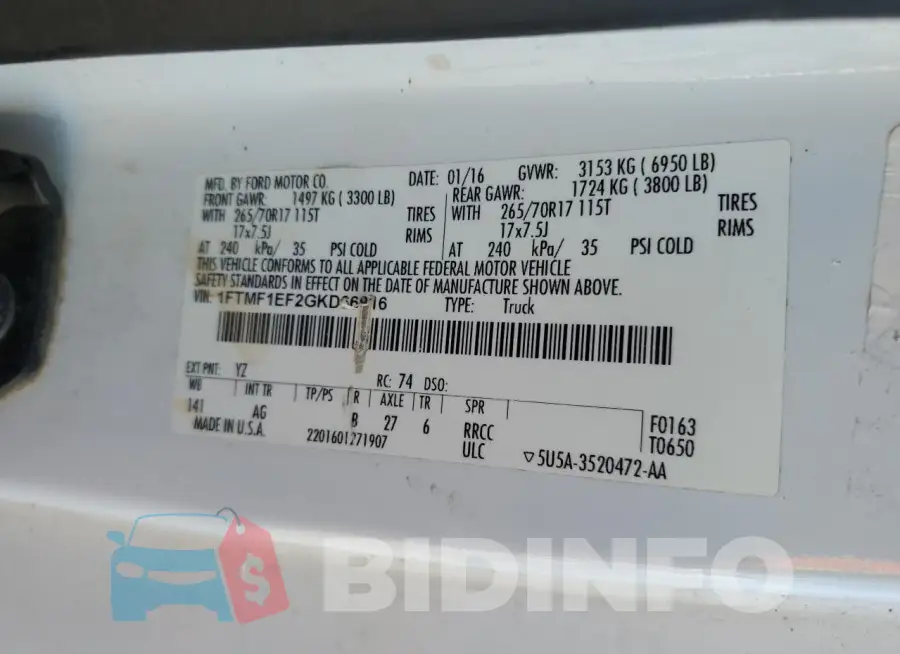 1FTMF1EF2GKD66916 Photo# 12