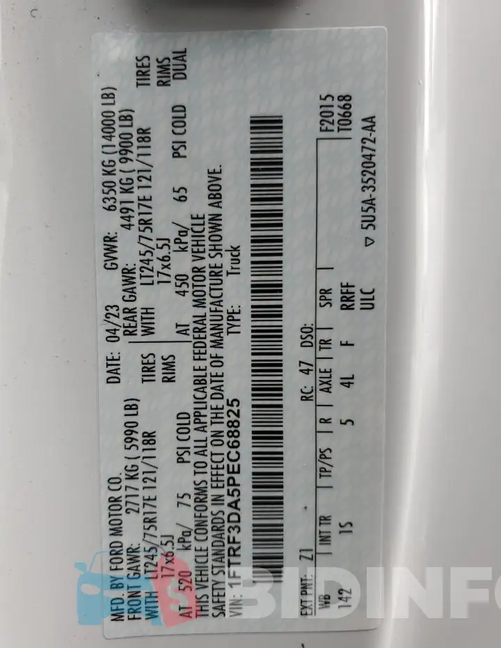 1FTRF3DA5PEC68825 Photo# 12