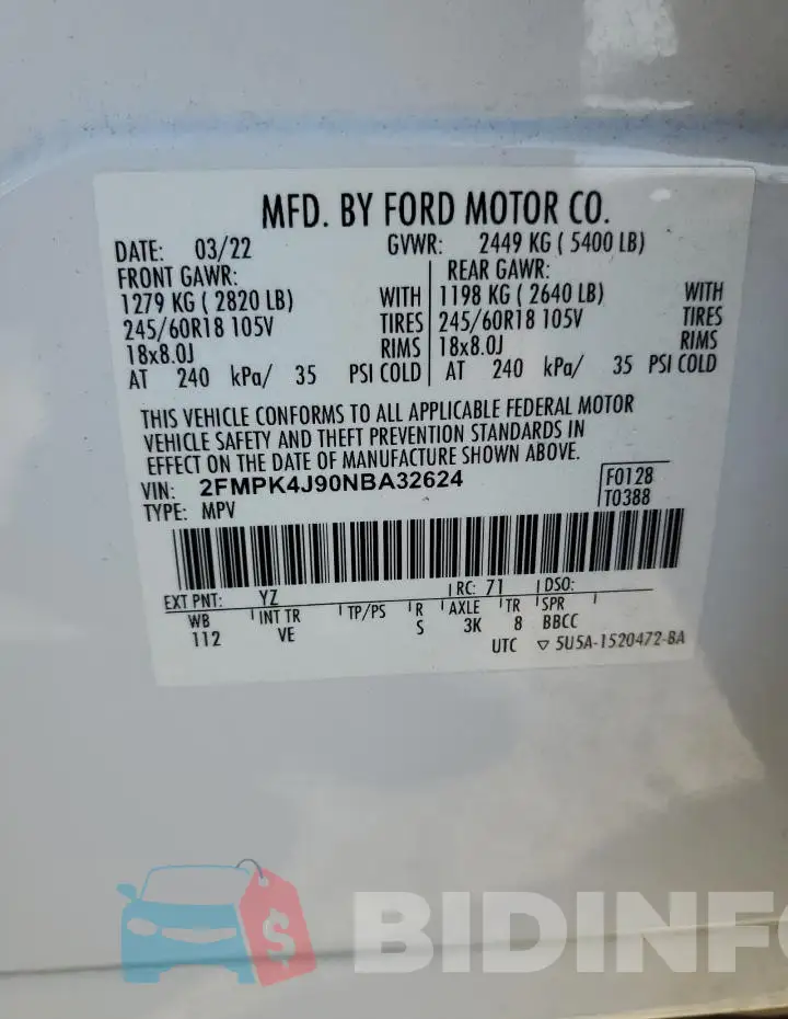 2FMPK4J90NBA32624 Photo# 14