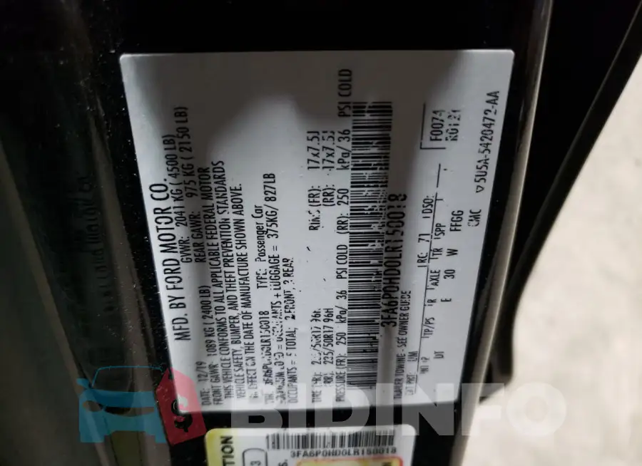 3FA6P0HD0LR150018 Photo# 12