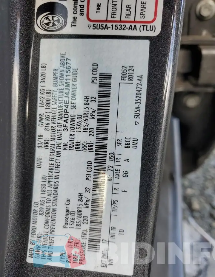 3FADP4EJ4JM115677 Photo# 12
