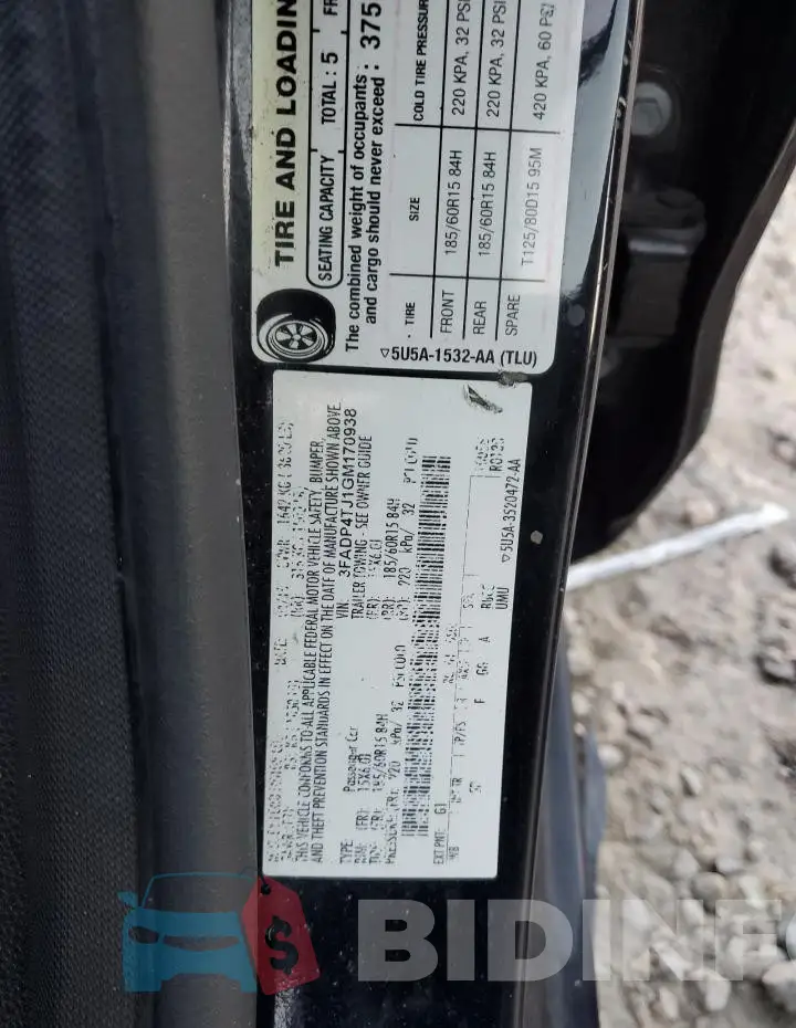 3FADP4TJ1GM170938 Photo# 13