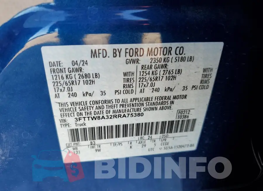 3FTTW8A32RRA75380 Photo# 12