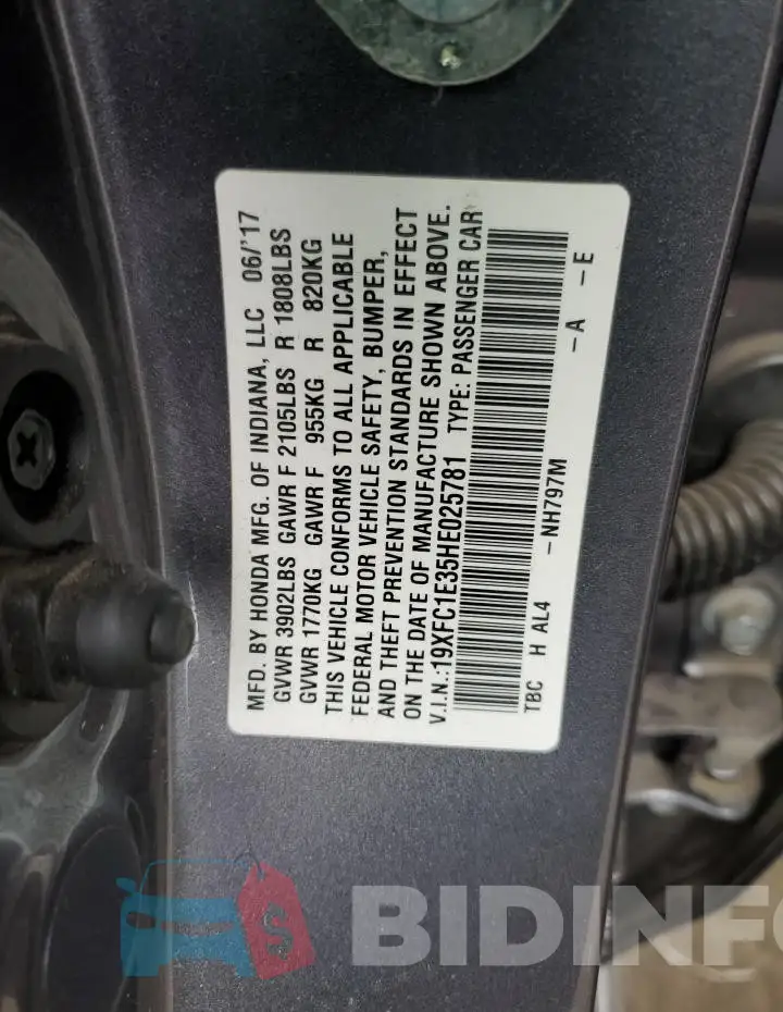 19XFC1E35HE025781 Photo# 12