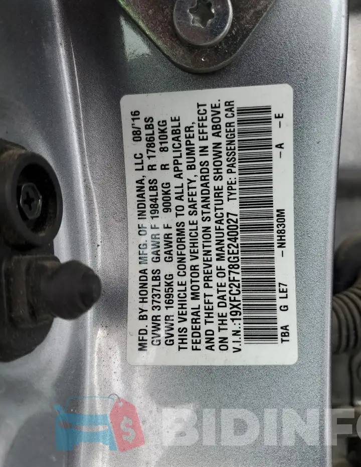 19XFC2F78GE240027 Photo# 13