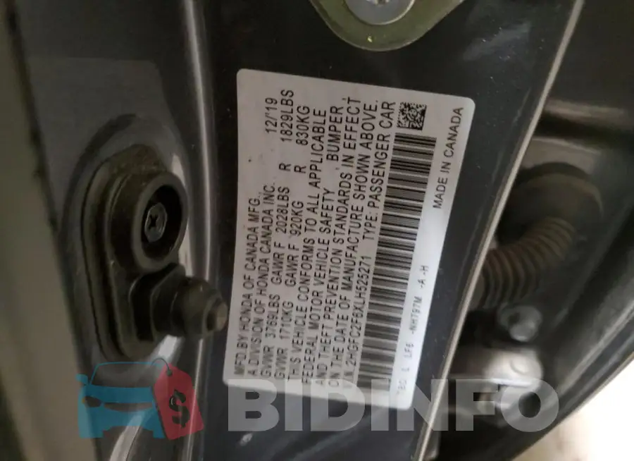 2HGFC2F6XLH525271 Photo# 13
