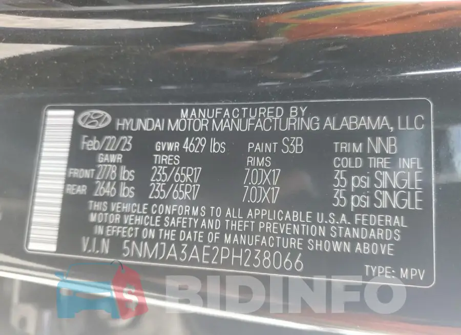 5NMJA3AE2PH238066 Photo# 14