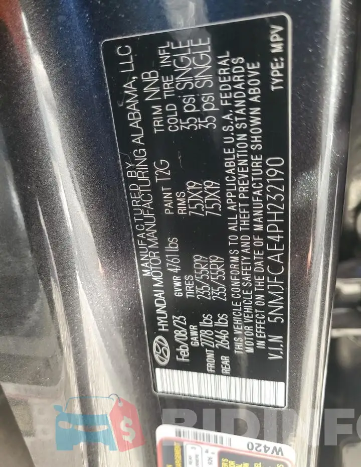 5NMJFCAE4PH232190 Photo# 12