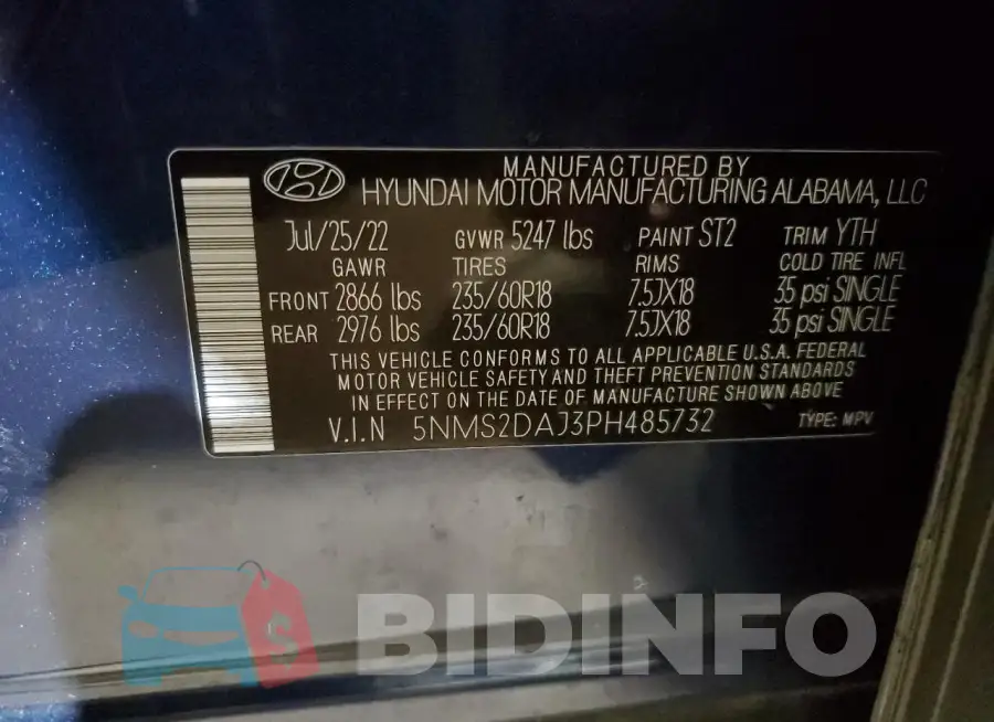 5NMS2DAJ3PH485732 Photo# 13