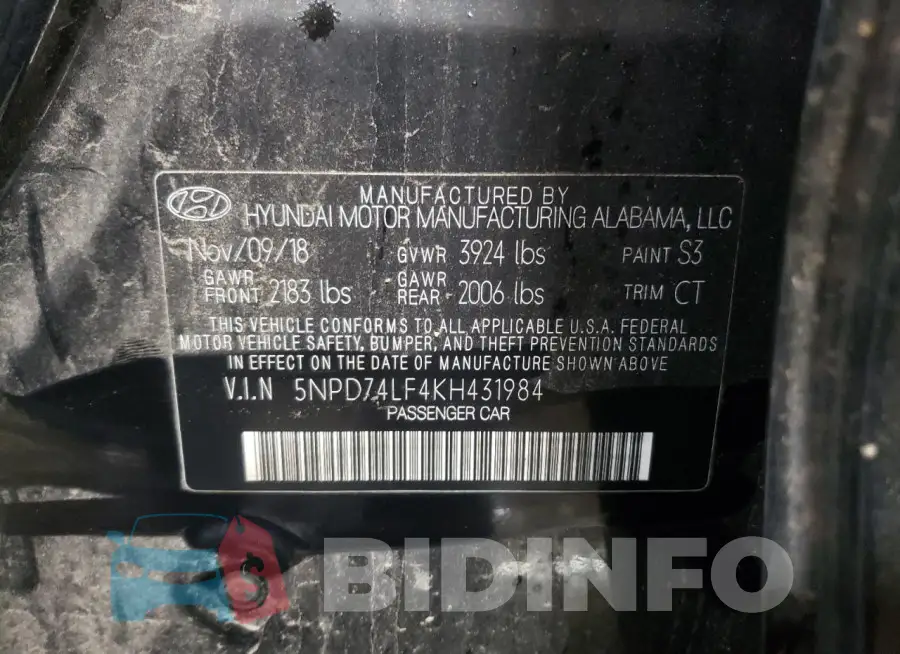 5NPD74LF4KH431984 Photo# 12