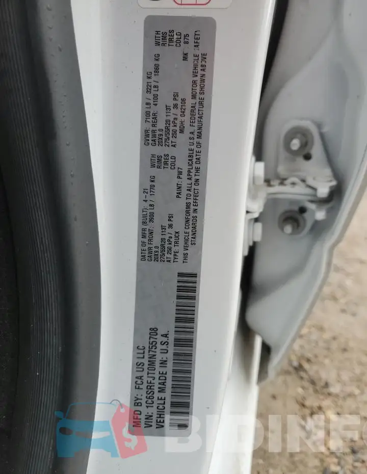 1C6SRFJT0MN755708 Photo# 12