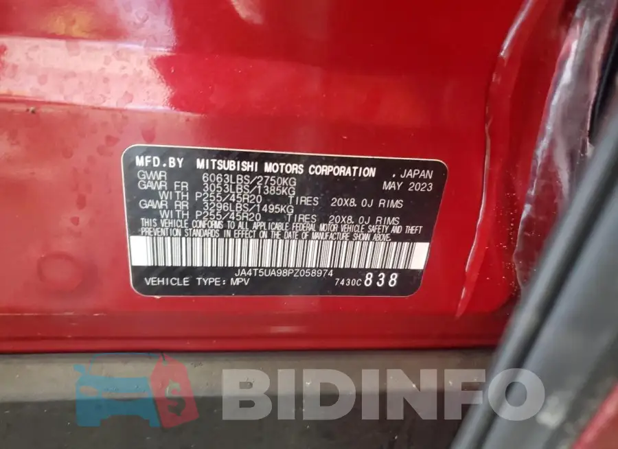 JA4T5UA98PZ058974 Photo# 13