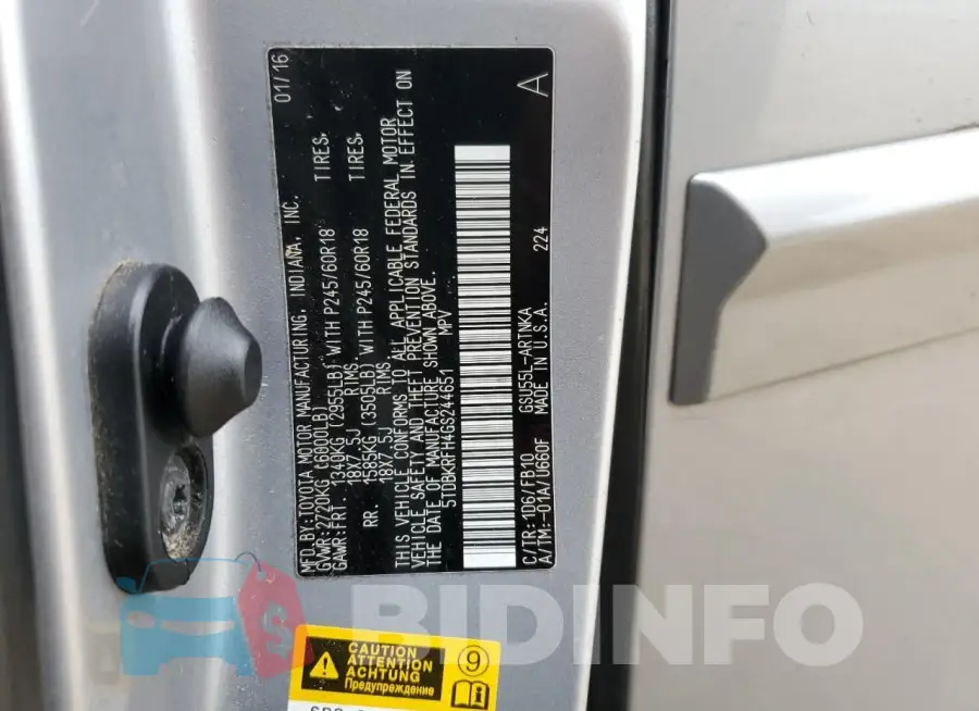 5TDBKRFH4GS244651 Photo# 12