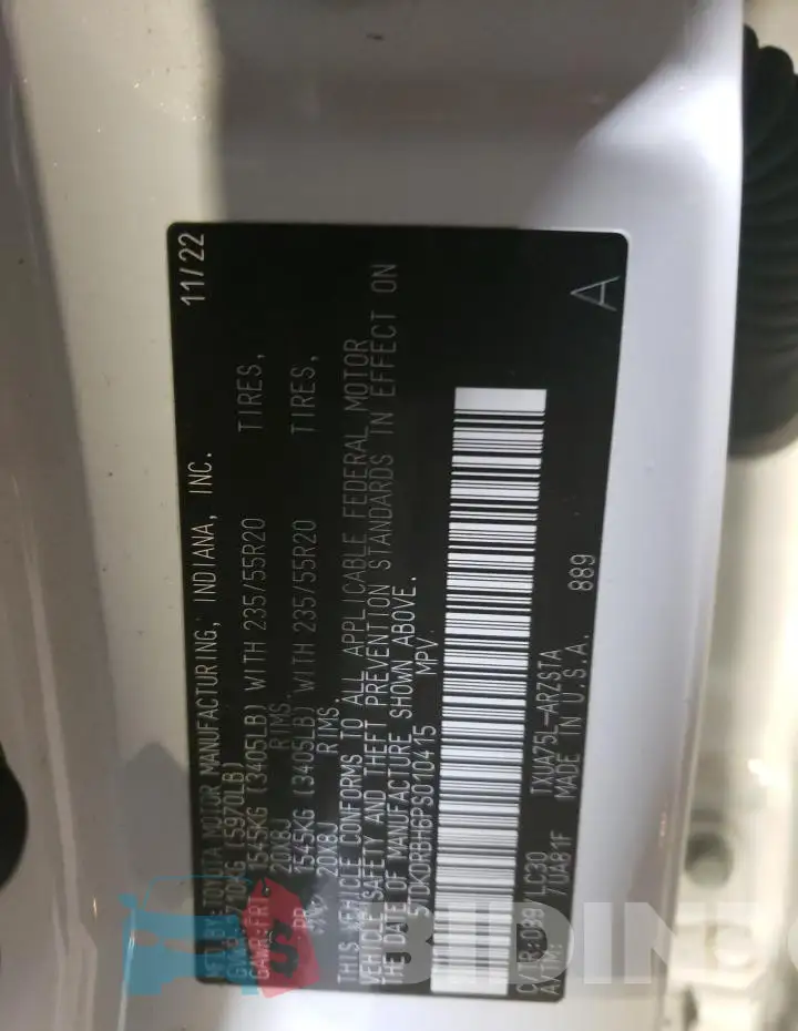 5TDKDRBH6PS010415 Photo# 13