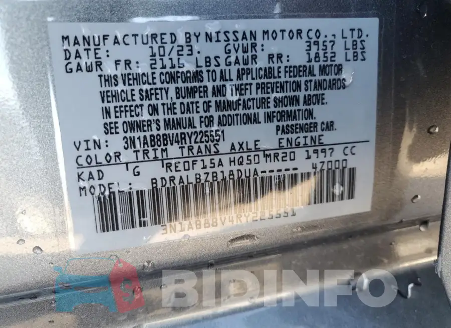 3N1AB8BV4RY225551 Photo# 12