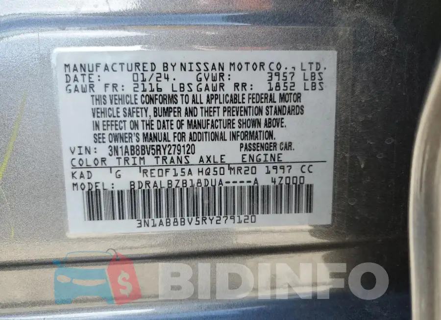 3N1AB8BV5RY279120 Photo# 12
