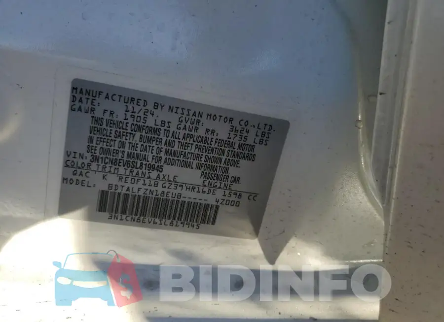 3N1CN8EV6SL819945 Photo# 13