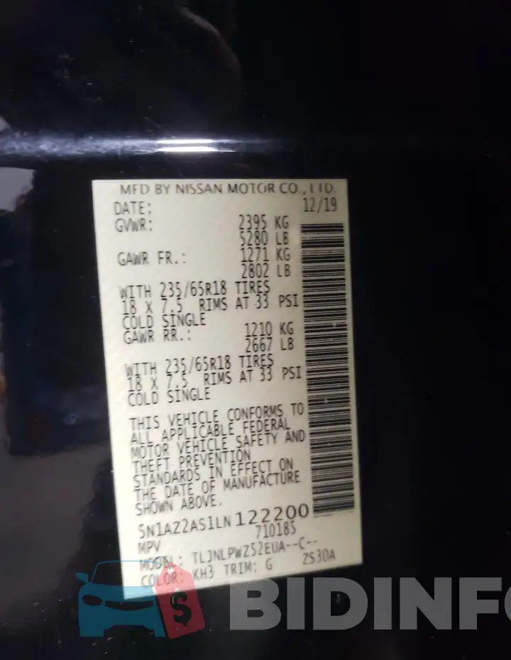 5N1AZ2AS1LN122200 Photo# 12