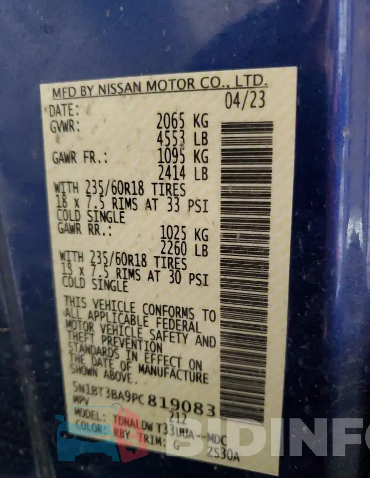 5N1BT3BA9PC819083 Photo# 13