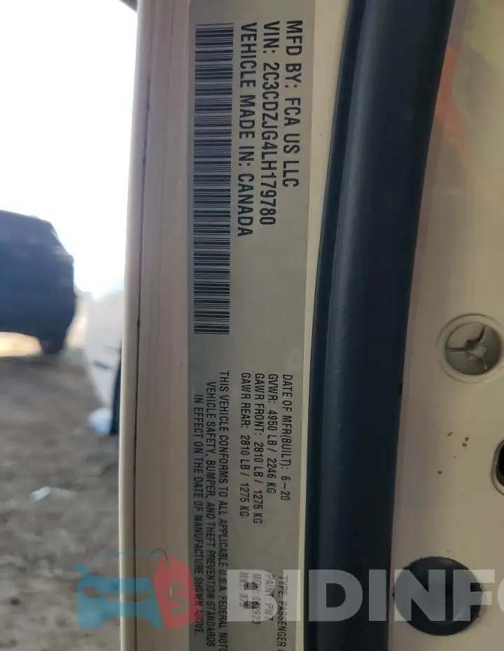 2C3CDZJG4LH179780 Photo# 13