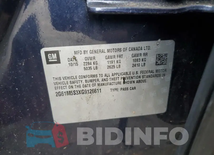 2G61M5S3XG9126611 Photo# 13