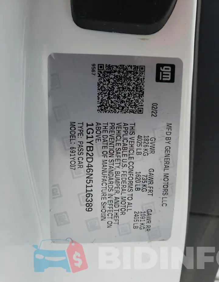 1G1YB2D46N5116389 Photo# 12