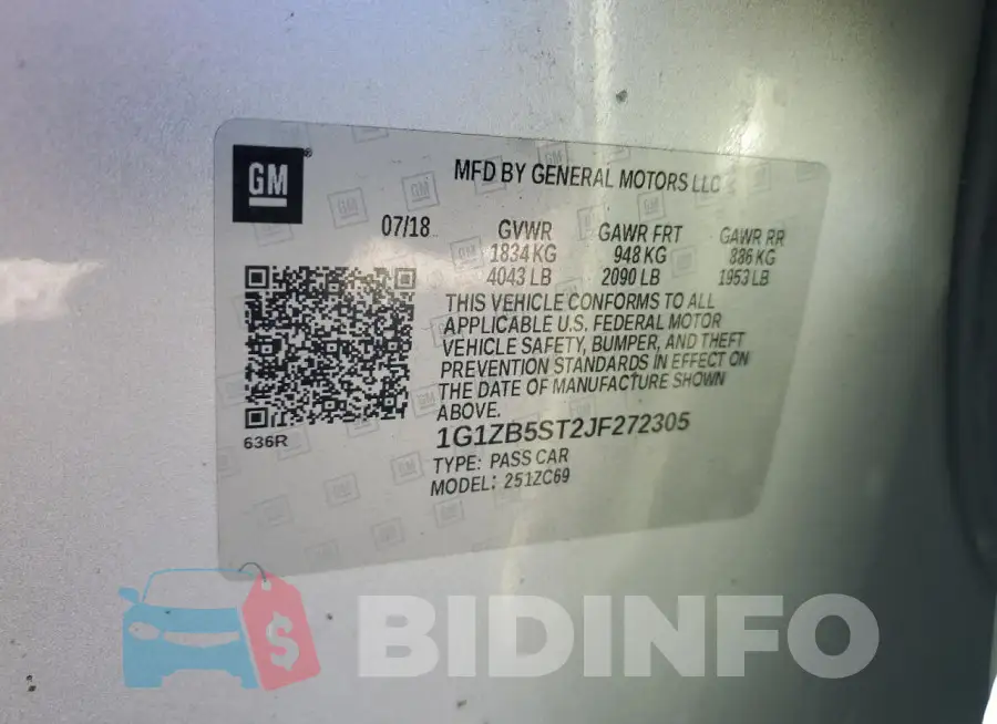 1G1ZB5ST2JF272305 Photo# 12