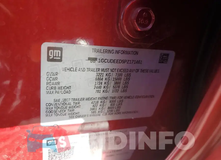 1GCUDEED5PZ171461 Photo# 12