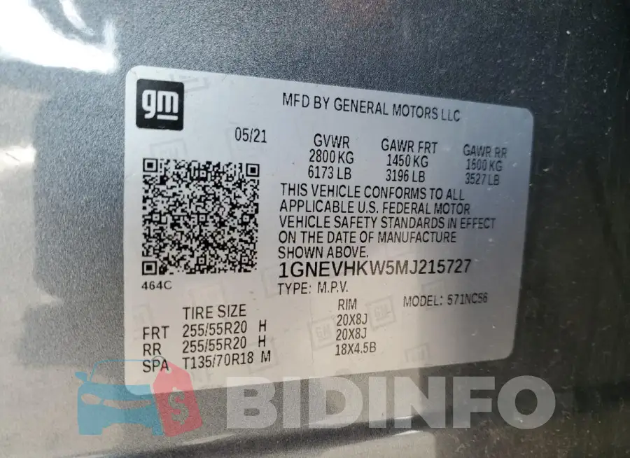 1GNEVHKW5MJ215727 Photo# 13