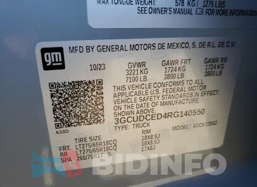 3GCUDCED4RG140550 Photo# 12
