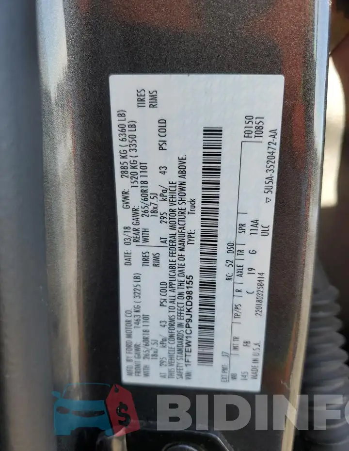 1FTEW1CP9JKD98155 Photo# 13
