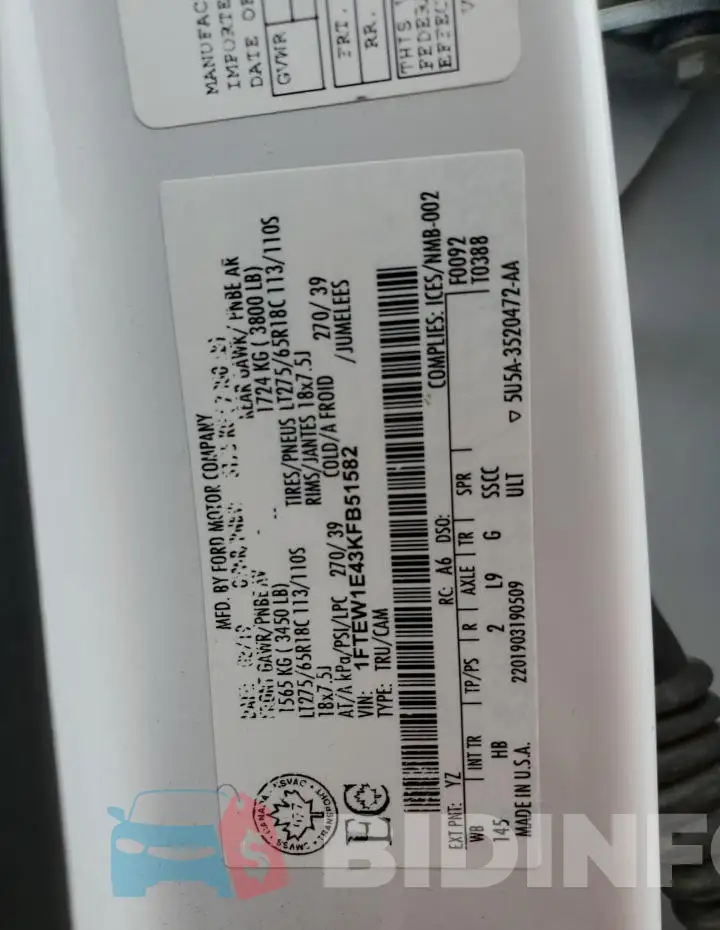 1FTEW1E43KFB51582 Photo# 12