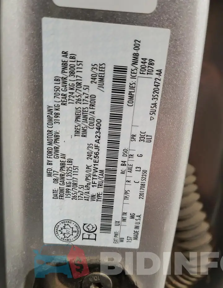 1FTFW1E56JFA23400 Photo# 12