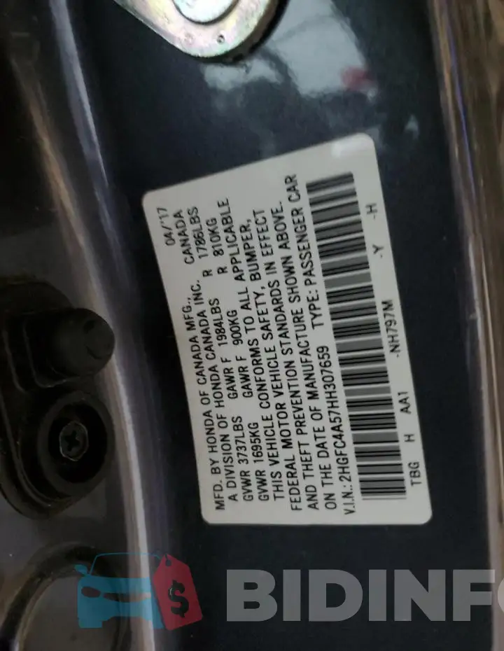 2HGFC4A57HH307659 Photo# 12