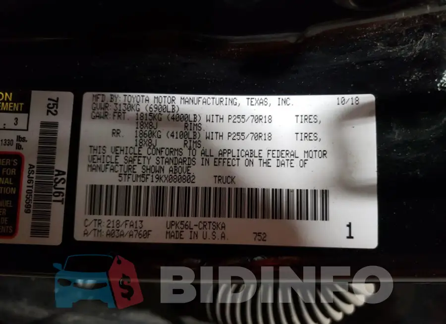 5TFUM5F19KX080802 Photo# 12