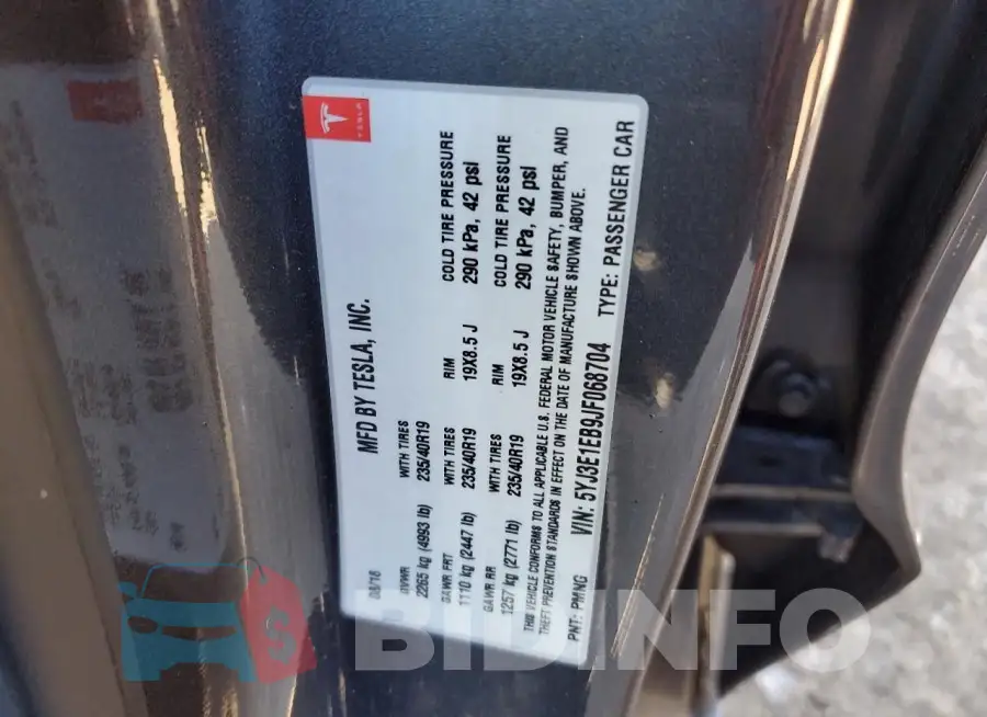5YJ3E1EB9JF068704 Photo# 12